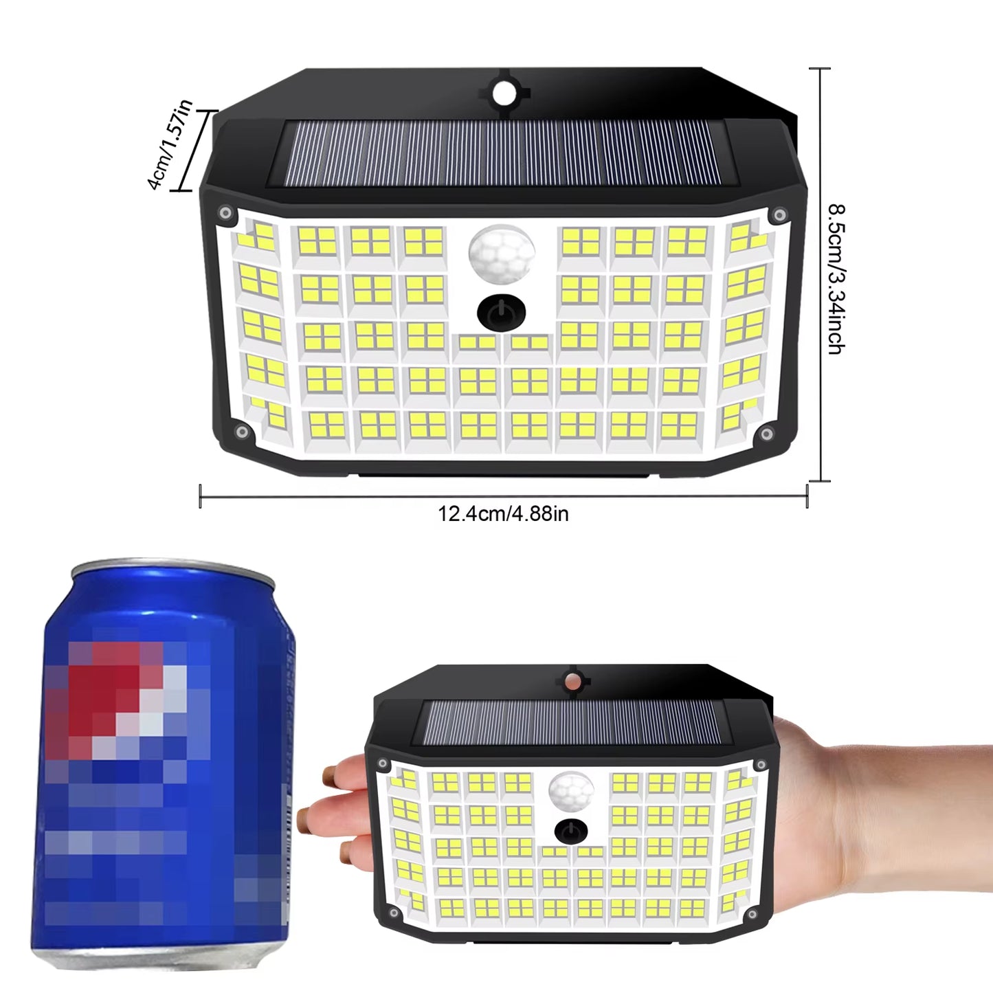 Solar Outdoor Lights 176 LED Solar Powered Motion Sensor Flood Lights IP65 Waterproof 3 Modes Wall Lamp for outside Porch Yard