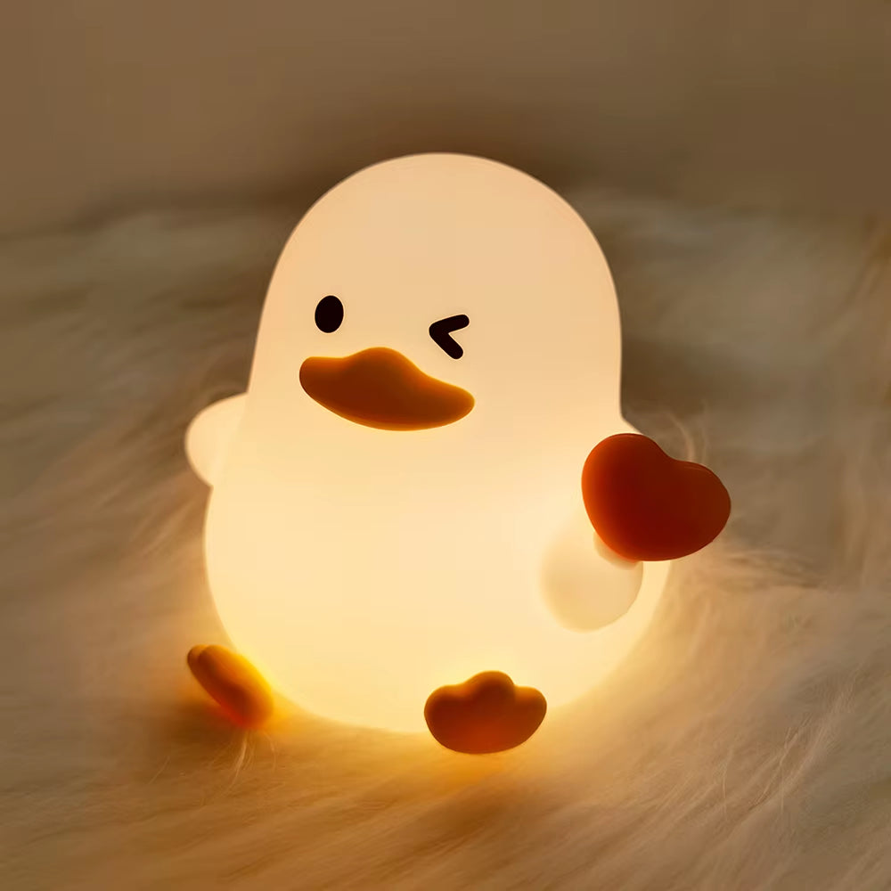 Cute Penguin Night Light for Kids Bedroom Rechargeable Animal Silicone Nursery Night Lamp Touch Control Nightlight for Baby Gift